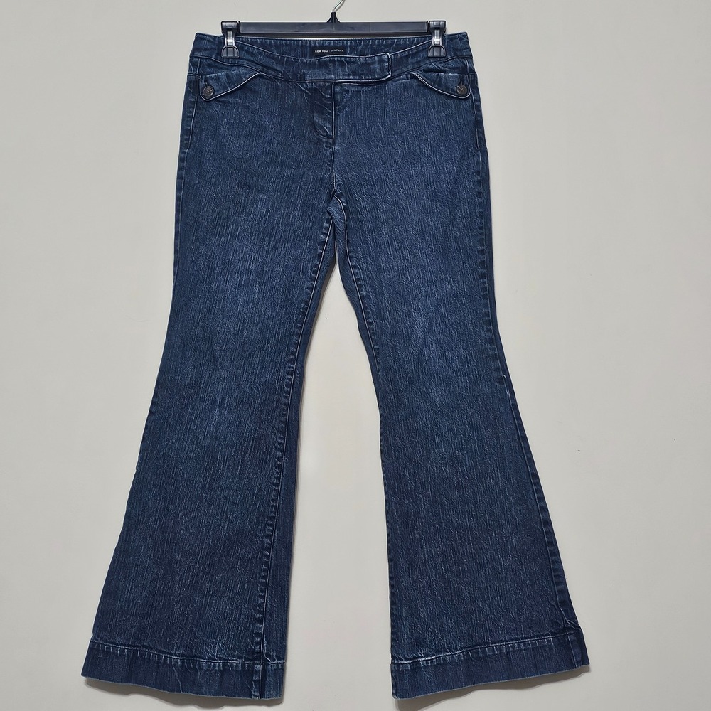 New York &‎ Company Women's Jeans 10 Blue Straight Cotton Fold Bucket Design 552
